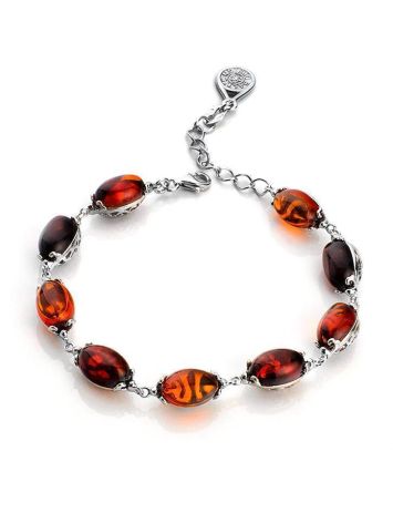 Multicolor Amber Linked Bracelet In Sterling Silver The Casablanca, image , picture 4