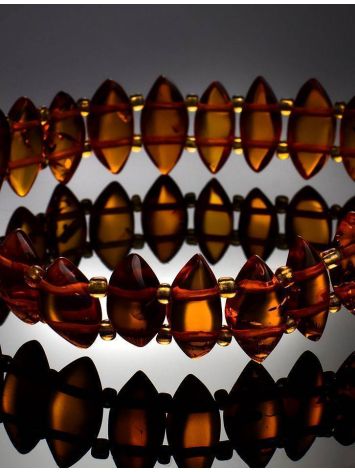 Cognac Amber Flat Beaded Bracelet, image , picture 2