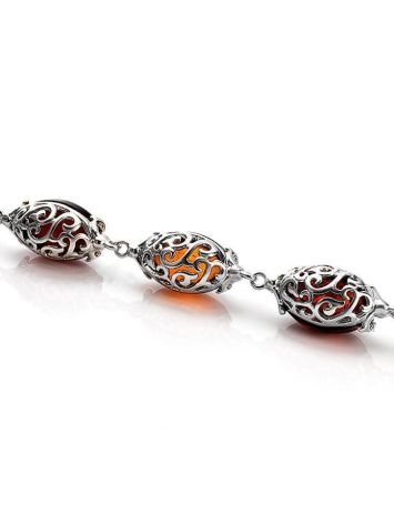 Multicolor Amber Linked Bracelet In Sterling Silver The Casablanca, image , picture 5
