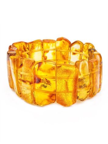 Lemon Amber Flat Beaded Bracelet The Volcano, image 