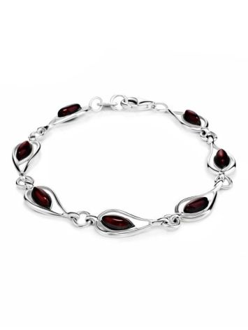 Cherry Amber Silver Bracelet The Fiori, image 