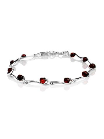 Cute Link Amber Bracelet In Sterling Silver The Leia, image 