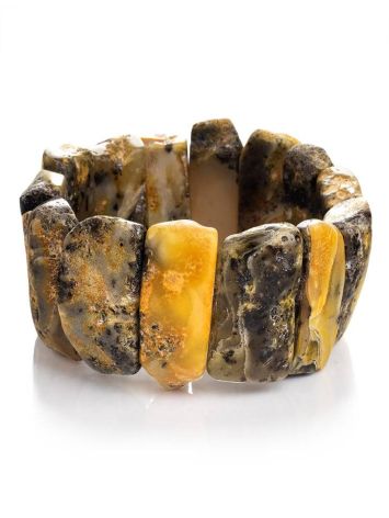 Dark Hued Amber Stretch Bracelet The Volcano, image 