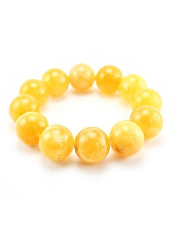 Butterscotch Amber Ball Beaded Bracelet, image 