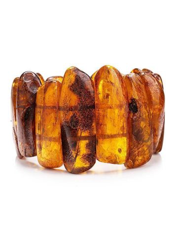 Statement Amber Flat Beaded Bracelet The Volcano, image 