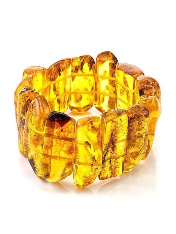 High Polished Cognac Amber Stretch Bracelet The Volcano, image , picture 3
