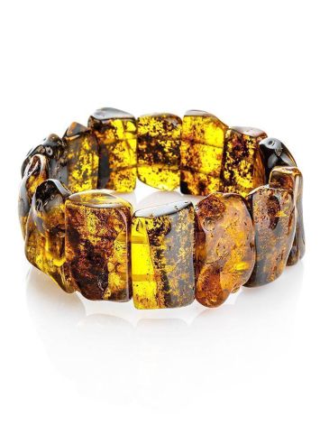 Bold Cognac Amber Stretch Bracelet The Volcano, image 