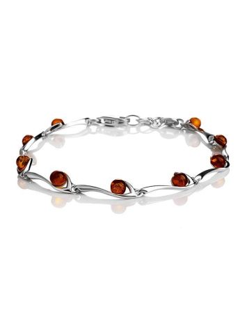 Cute Link Amber Bracelet In Sterling Silver The Leia, image 