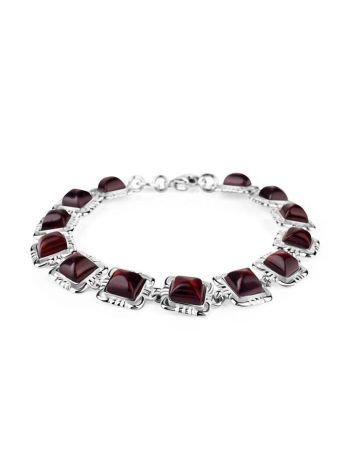 Amber Silver Link Bracelet The Lisbon, image 
