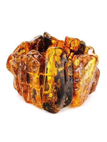 Bold Cognac Amber Stretch Bracelet The Volcano, image 