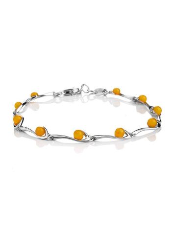 Cute Link Amber Bracelet In Sterling Silver The Leia, image 