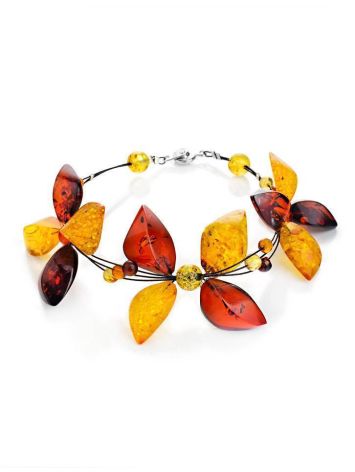 Multicolor Amber Floral Bracelet The Primula, image 