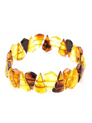 Multicolor Amber Flat Beaded Bracelet, image 