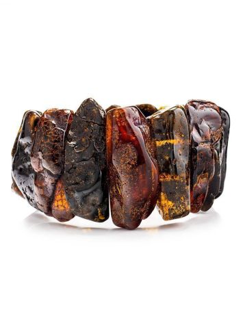 Dark Amber Flat Beaded Bracelet The Volcano, image 
