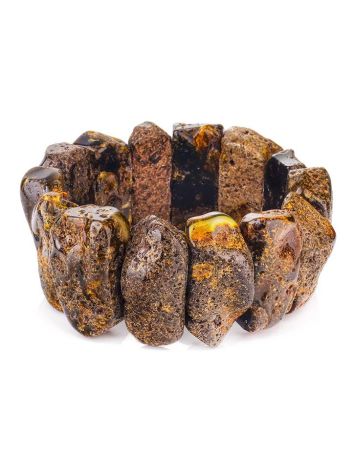 Dark Amber Flat Beaded Bracelet The Volcano, image 
