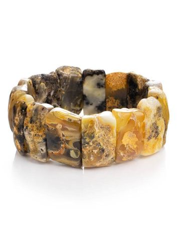 Bold Raw Amber Stretch Bracelet The Volcano, image 