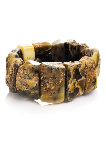 Bold Raw Amber Stretch Bracelet The Volcano, image 