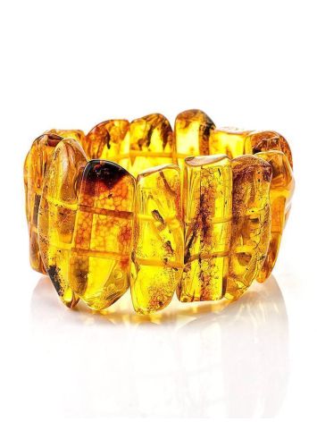 High Polished Cognac Amber Stretch Bracelet The Volcano, image 