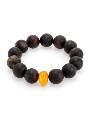 Bold Dark Amber Beaded Bracelet The Cuba, image 