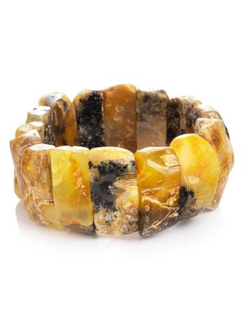 Statement Raw Amber Stretch Bracelet The Volcano, image 