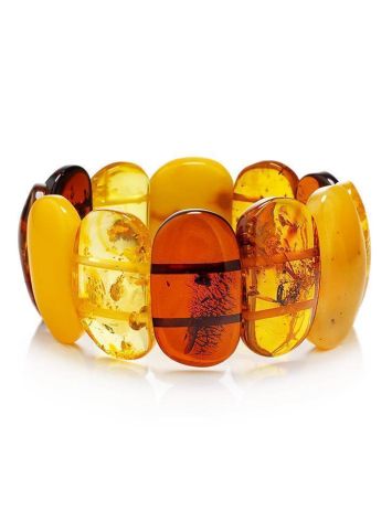 Bright Amber Flat Beaded Bracelet, image 