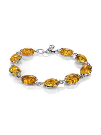 Lemon Amber Link Bracelet In Silver The Vivaldi, image 