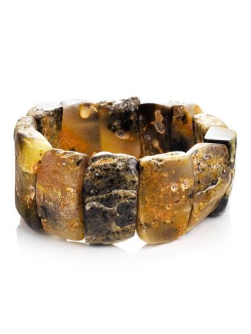 Raw Amber Flat Beaded Bracelet The Volcano, image 