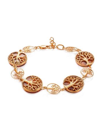The Tree Of Life Bracelet Made in Amber And Gold-Plated Silver, image 