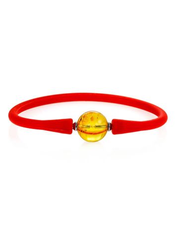 Red Silicone Bracelet With Natural Lemon Amber The Hawaii, image 