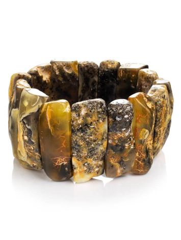 Exclusive Raw Amber Elastic Bracelet The Volcano, image 