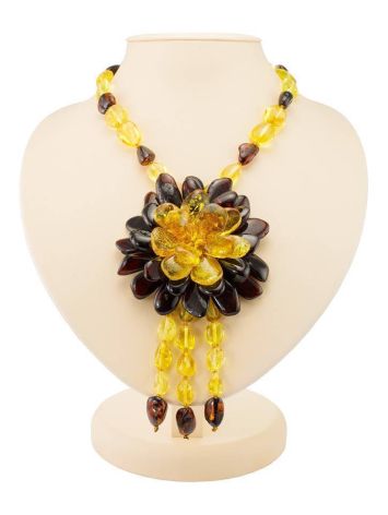 Amber Floral Necklace With Dangles The Anemone, image 