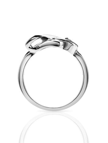 Twisted White Gold Ring With Two Diamonds, Ring Size: 6.5 / 17, image , picture 3