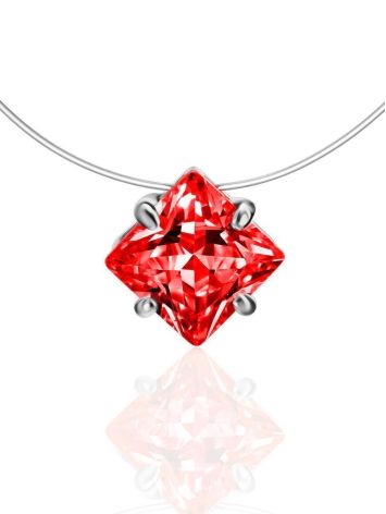 Invisible Necklace With Red Crystal The Aurora, image 
