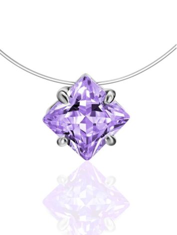 Invisible Necklace With Lilac Crystal The Aurora, image 