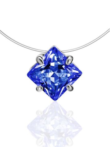 Invisible Necklace With Blue Crystal The Aurora, image 