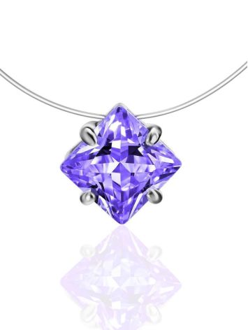 Invisible Necklace With Violet Crystal The Aurora, image 