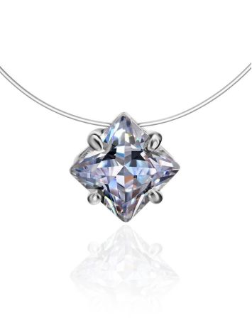 Invisible Necklace With Square Crystal The Aurora, image 