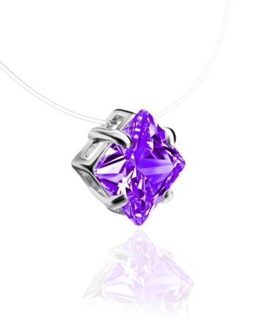 Invisible Necklace With Violet Crystal The Aurora, image , picture 3