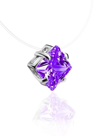 Invisible Necklace With Lilac Crystal The Aurora, image , picture 3