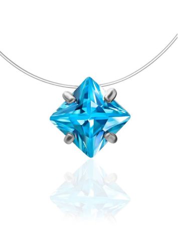 Light Blue Crystal Invisible Necklace The Aurora, image 