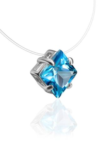 Light Blue Crystal Invisible Necklace The Aurora, image , picture 3