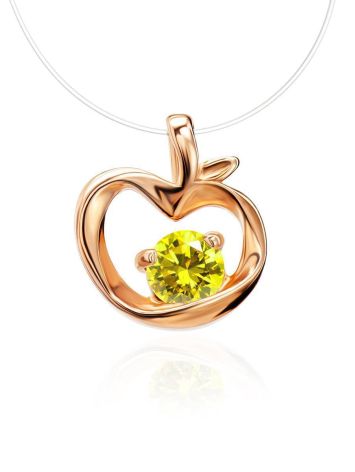 Invisible Necklace With Golden Apple Pendant The Aurora, Length: 40, image 