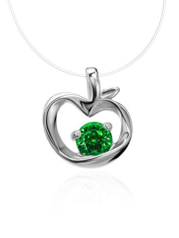 Invisible Necklace With Green Crystal The Aurora, image 