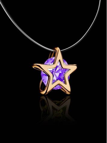 Star Shaped Pendant Invisible Necklace The Aurora, Length: 40, image , picture 2