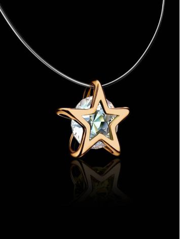 Invisible Necklace With Star Shaped Golden Pendant The Aurora, Length: 40, image , picture 2