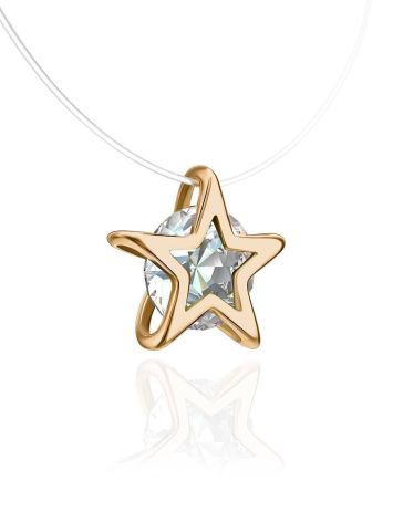 Invisible Necklace With Star Shaped Golden Pendant The Aurora, Length: 40, image , picture 3