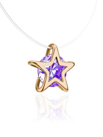 Star Shaped Pendant Invisible Necklace The Aurora, Length: 40, image , picture 3