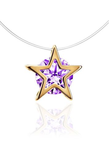 Star Shaped Pendant Invisible Necklace The Aurora, Length: 40, image 