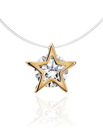 Invisible Necklace With Star Shaped Golden Pendant The Aurora, Length: 40, image 