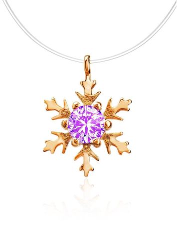 Invisible Necklace With Snowflake Pendant The Aurora, Length: 40, image 